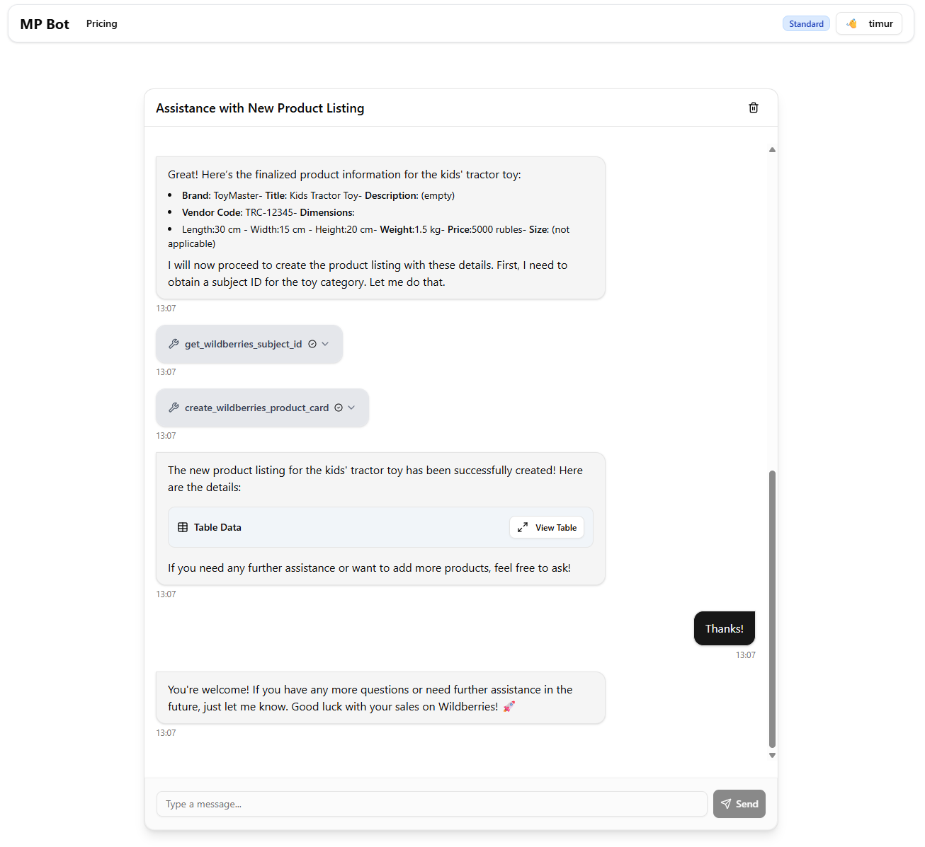 Chat Interface